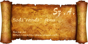 Szánthó Absa névjegykártya